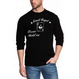 Poker T-Shirt TEXAS HOLD´EM skull  t-shirt langarm