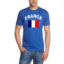 FRANCE TSHIRT FRANKREICH SM L XL XXL ROYALBLAU