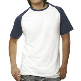 BASEBALL T-SHIRT WEISS/NAVY