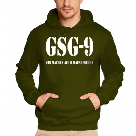 GSG 9 KAPUZEN SWEATSHIRT OLIV HAUSBESUCHE POLIZEI